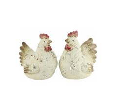 Ornament Elvie L Kip Keramiek Wit 2 Stuks