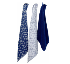 Keuken- &amp; Theedoeken Keukendoekset - 1 keukenhanddoek en 2 theedoeken - Blauw