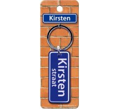 Paper Dreams Sleutelhanger Straatnaam Kirsten 9 Cm Staal Blauw