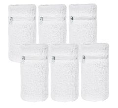 Arowell Premium Pols Zweetbandje Met Portemonnee En Rits – 12 x 8 Cm – Wit - 6 Stuks