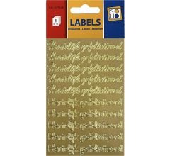Peel off stickers - Hartelijk Gefeliciteerd - Goud - 50 stuks