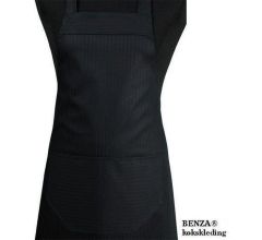 Benza Schort Keukenschort: Satijn met streep - Zwart (70 x 80 cm)