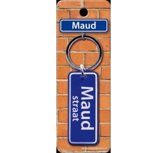 Paper Dreams Sleutelhanger Straatnaam Maud 9 Cm Staal Blauw