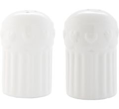 Peper en zout set 2 delig van wit keramiek, afmeting 5x7 cm