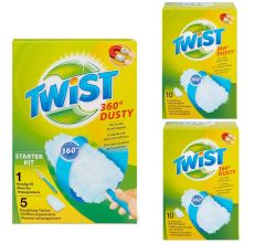 Twist Duster - Stofmop 360° Dusty - 1 Steel + 25 stofdoeken - Vangt stof als een magneet
