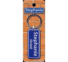 Paper Dreams Sleutelhanger Straatnaam Stephanie 9 Cm Staal Blauw