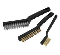 Mini Staalborstelset Messing En roestvrijstalen 3-delige Borstelset