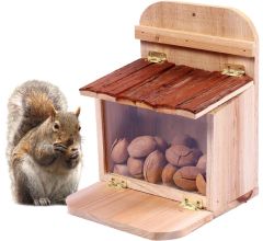 Eekhoorn Voederhuisje - voederstation voor eekhoorntjes - Hout - 19 x 19 x 24 cm