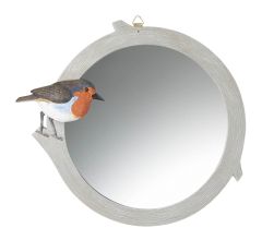 Spiegel Wandspiegel 29 x 3.5 x 34 cm - Vogel Roodborstje