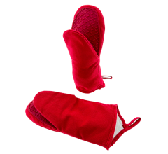 Hitte Bestendige Ovenhandschoenen Tot 250 °C - Rood - 30 x 14 cm - Set Van 2 Stuks