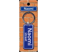 Paper Dreams Sleutelhanger Straatnaam Naomi 9 Cm Staal Blauw