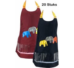 20 x Kinder Hobby schort- klieder en knutselschort - 55 x 56 cm - 4 t/m 9 jaar