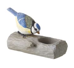 Theelichthouder Vogel - Pimpelmees - 14 x 7 x 10 cm