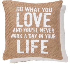 Kussenhoes Sierkussen Hoes - Jute - Linnen - Do What You Love ... - 40 x 40 cm