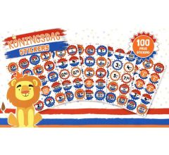 Prijsstickers voor Koningsdag - Kleedjesmarkt - Vrijmarkt - Rommelmarkt - 100 Stuks