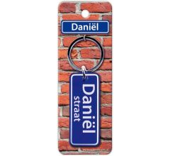 Paper Dreams Sleutelhanger Straatnaam Daniël 9 Cm Staal Blauw
