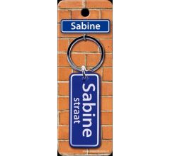 Paper Dreams Sleutelhanger Straatnaam Sabine 9 Cm Staal Blauw