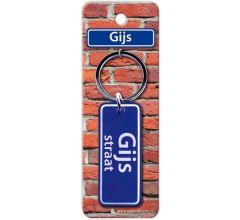 Paper Dreams Sleutelhanger Straatnaam Gijs 9 Cm Staal Blauw