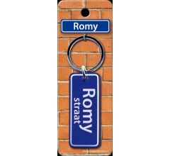 Paper Dreams Sleutelhanger Straatnaam Romy 9 Cm Staal Blauw