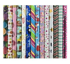 Assortiment luxe cadeaupapier inpakpapier Aller dag en voor kinderen CH5 - 200 x 70 cm - 8 rollen