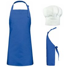 Benza kookschort kinderschort - Kobaltblauw - 50 x 60 cm - Inclucief witte koksmuts