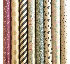 Benza 100% Recycled - cadeaupapier - extra sterk  inpakpapier - 70 Gr/m2 - 200 x 70 cm - 8 rollen