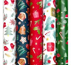 LAPLAND - kerstpapier cadeaupapier inpakpapier voor kerstmis - 200 x 70 cm - 5 rollen