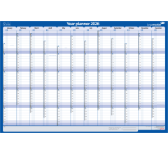Jaarplanner 2026 - Horizontaal Gelamineerd 90 X 60 cm