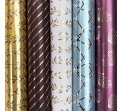 PARIS - Metallic kerstpapier cadeaupapier inpakpapier voor kerstmis - 150 x 70 cm - 5 rollen