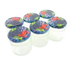 Confituur pot Jampot Inmaakpot met schroefdeksel van 210 ml - 7 x 7 cm - 12 stuks