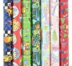 Präsenta Assortiment luxe cadeaupapier inpakpapier voor kinderen 6 - 200 x 70 cm - 3 rollen