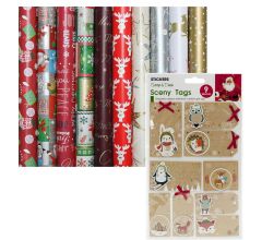 Präsenta assortiment luxe kerstpapier inpakpapier cadeaupapier 2 - 200 x 70 cm - 5 rollen Inclucie