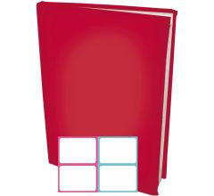 Rekbare Boekenkaften A4 - Rood - 6 stuks inclusief kleur labels