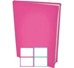 Rekbare Boekenkaften A4 - Roze - 12 stuks inclusief kleur labels
