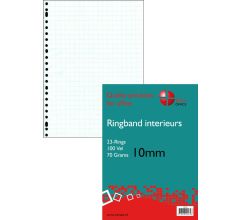 Benza - Ringbandpapier A4 - Wiskundepapier Ruit 10 mm - 23 ringen - 100 vel - 10 stuks