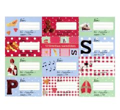 Sinterklaas labels stickers - 12 stuks - 2 vellen