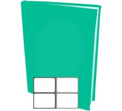 Rekbare boekenkaften A4 - Turquoise Groen - 6 stuks inclusief grijze textiel labels