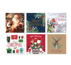 Set van 30 traditionele Engelse kerstkaarten - 12 x 12 cm