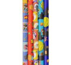 Sinterklaas cadeaupapier - Tradioneel Oud Hollands inpakpapier - 70 cm x 3 meter per rol - 5 rollen