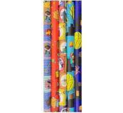 Tradioneel Oud Hollands assortiment Sinterklaaspapier cadeaupapier - 70 cm x 3 meter per rol - 10 r